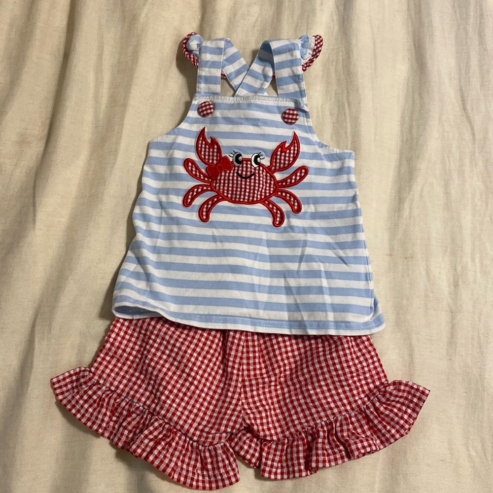 Crab appliqué short set